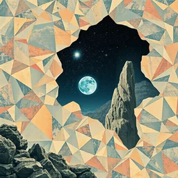 album cover art for diamond tessellations striking moon ground fragments to princess by akihiko yoshida