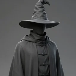 adult male ; large wizard hat with long brim ; face in shadow ; high collar hiding face ; no face ; wearing long coat ; drawn by hirohiko araki ; detailed manga art ; anime key visual ; cinematic ; trending on artstation ; high detail ; digital art