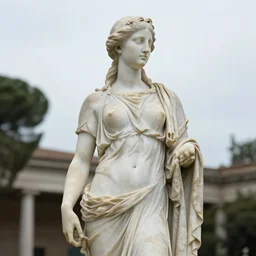 roman marble statue as aliens women