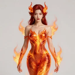 a very beautiful female lava and fire goddess character, character is in all its glory, character is in her natural relaxed pose,dramatic lighting, rim lights, particles and air smoke in the air, fancy clouds, highly detailed professional photo, dynamic lights, particles are flying, depth of field, trending on artstation, illustration, hyper realistic, vray caustics, super detailed, colorful accents, cinematic shot