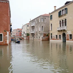 A realistic photo of flooded Venice