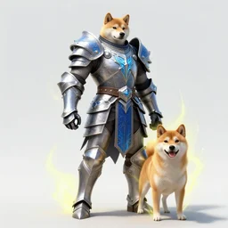 daedric armor skyrim, realistic anthropomorphic shiba inu, fantasy, blue and yellow aura, by donato giancola and greg rutkowski and wayne barlow and zdzisław beksinski, realistic face, visible face, digital art, artstation, symmetry