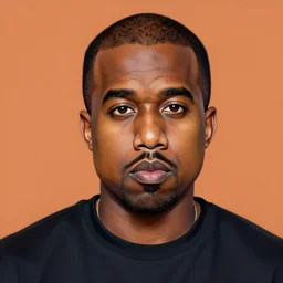 portrait of kanye west, highly detailed, centered, solid color background, digital painting