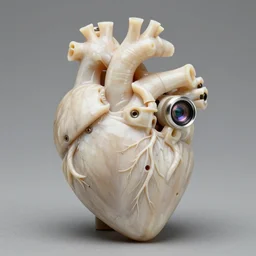 mechanical heart carved out of ivory, c anon 5 d 5 0 mm lens