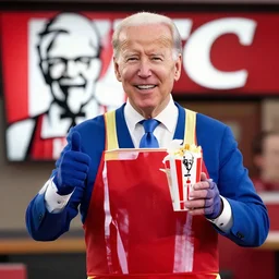 joe biden as the mascot for kfc