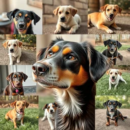 a 3 by 3 array of dog photos