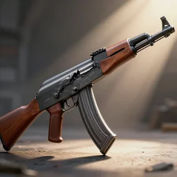 an AK-47, intricate detail, 3d render, octane render, god rays, depth of field, trending on artstation, 4k, hd