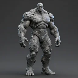 extremely muscular man, mutant, grey rock skin, full body, cybernetic augmentations, 3 d model, artstation