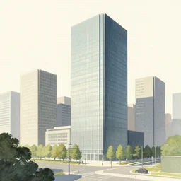 a city, an illustration by minoru nomata, architecture