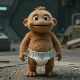 film still of nibbler wearing a diaper in the new scifi movie, 4 k