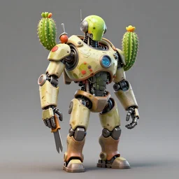 Joshua Cotter, 3d hard surface design, octane rendered, robotic bionic Cactus with fruits design, hardops, box cutter, artstation trending, wow, 8k, edon guraziu