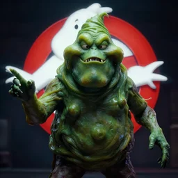 portrait, super natural being, slimer from ghostbusters, dramatic lighting, cinematic, establishing shot, extremly high detail, foto realistic, cinematic lighting, post processed, concept art, artstation, matte painting, style by eddie mendoza, raphael lacoste, alex ross