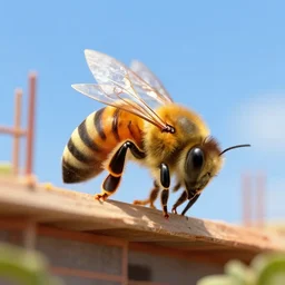 Bee working in construction