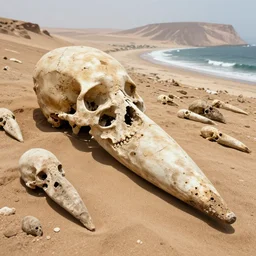 ultra - detail photo of elongated skulls discovered on peru's south coast on the paracas desert peninsula in 1 9 2 8 - discovered by a peruvian archaeologist, julio tello - he recovered more than 3 0 0 elongated skulls