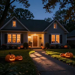 cozy halloween in the suburbs