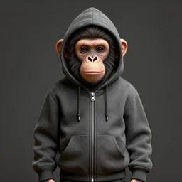 portrait of a ape kid wearing a stylish hoodie, digital illustration, matte painting, hyperrealistic, photoreal, symmetry, highly detailed, 8 k, hd, by beksinski and rutkowski and stalenhag