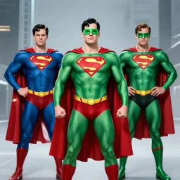 supermen dressed like green lantern