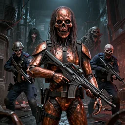 swat police raid scariest horror nightmare by beksinski and junji iyo and horiyoshi iii, digital art, deepdream trending on artstation, metallic colors, oxidized copper, photorealistic, octane, hyper detailed, trending on deviantart, sharp focus, photography, unreal engine