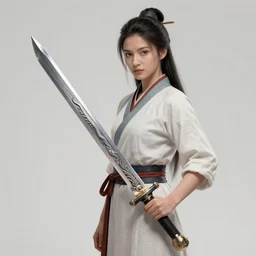 a woman holding a sword with a dragon on it, concept art by Nína Tryggvadóttir, contest winner, fantasy art, official art, concept art, high detail, experimental, high quality, 4k
