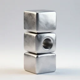 3 d stacked block, contemporary sculpture, silver steel, trending on behance, keyshot 1 1