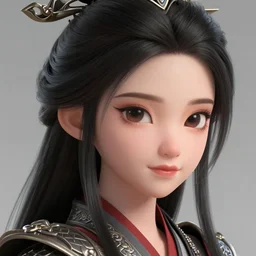 quality cartoon portrait of girl with black hair, ancient dynasty warriors girl, anime, face, fantasy, intricate, elegant, highly detailed, digital painting, concept art, smooth, sharp focus, illustration, art by wlop, trending on artstation
