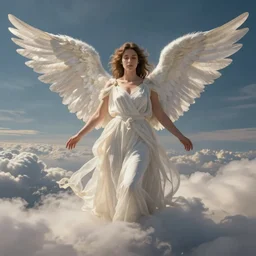 nichelle nichols as a heavenly angel in cloud heaven photorealistic fantasy epic