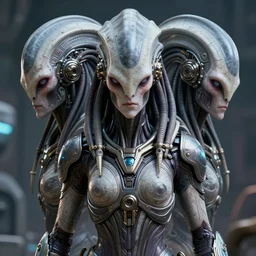 symmetric digital portrait of yautja - prometheus extremely pale humanoid known as the engineer in a bio suit - hybrid, sharp focus, award - winning scifi masterpiece, hyper realistic, intricate details, 8 k, hdr, octane render