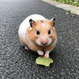 soaking wet hamster begging for change on the side of the road