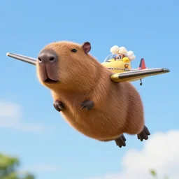capybara flying a plane 4 k photo realistic
