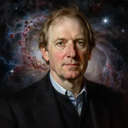 portrait of William Lane Craig in the space with nebulae, realistic painting, classical painting, high definition, digital art, matte painting, very detailed, realistic