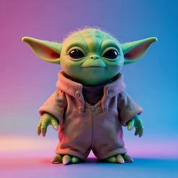 cronenberg flesh monster yoda, action figure, sofubi, studio lighting, colored gels, colored background, xf iq 4, 1 5 0 mp, 5 0 mm, f 1. 4, iso 2 0 0, 1 / 1 6