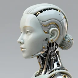 complex 3d render ultra detailed of a beautiful porcelain profile woman face, mechanical cyborg, 150 mm,  silver gold details, beautiful natural soft light, rim light, magnolia big leaves and stems, roots, fine foliage lace, mesh wire, intricate details, hyperrealistic, mandelbrot fractal, anatomical, red lips, Alexander McQueen haute couture, white metal armor, facial muscles, cable wires, microchip, elegant, octane render, H.R. Giger style, 8k