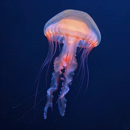 A jellyfish by Dan Mumford, detailed, 8K, atmospheric