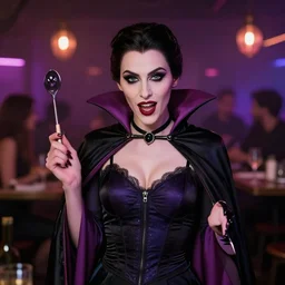 A female vampire at a party