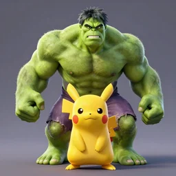 pokemon looking like hulk!, octane render, full shot!, by studio ghibli, pixar, disney.