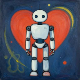 a robot in love, 8 k, centered, matte painting in the style of alexander jansson and kandinsky,
