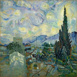 painting of New York City by Vincent van Gogh