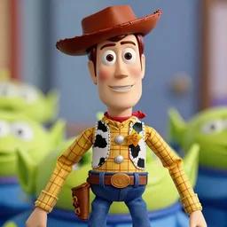 a high res close up of woody from toy story