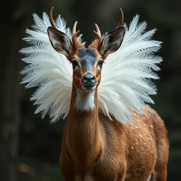 high quality image of dear with feathers