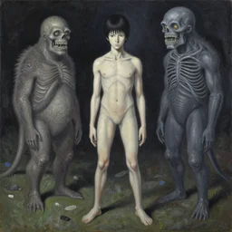 tomie by junji ito in the style of zdzisław beksiński and h.r. giger, oil on canvas