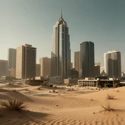 deserted city buildings, cyperpunk style