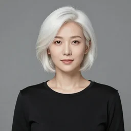 portrait of a woman with short white hair, medium shot, illustration, highly detailed, high quality, by ruan jia