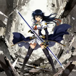 Aincrad from the anime Sword Art Online crumbling, digital art