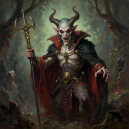 satan claus, dork fantasy painting