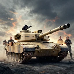 battlefield 4 by simon stalenhag and robbert sammelin and eric persson and, m 1 abrams tank, 4 k, hdr, tonemapping, detailed, atmospheric, majestical lighting