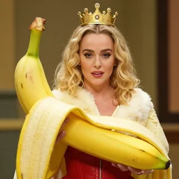 queen banana elizabeth as a banana, she is a big ripe banana.