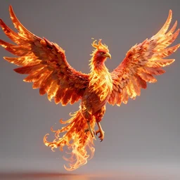 image of a phoenix with its full body flaming and wings spread 8 k extremely detailed hd hyperrealism unreal engine