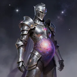 pregnant galaxy knight, art station concept art, 4 k