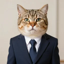 cat wearing a business suit