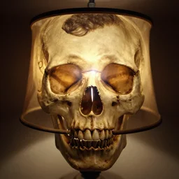 a skull lampshade hyper realistic and anamorphic 2 0 1 0 s movie still of giovanni falcone, by paolo sorrentino, leica sl 2 3 0 mm, beautiful color, high quality, high textured, lens flare,